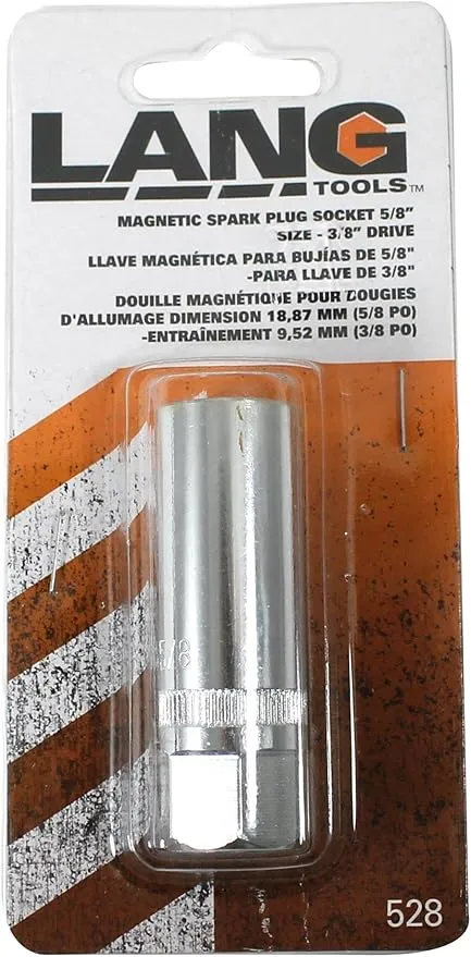 Lang Tools 528 3/8" Drive Magnetic Spark Plug Socket, 5/8" D
