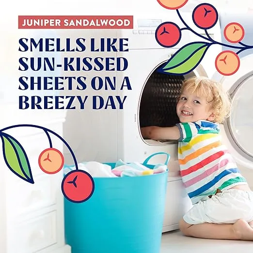 Ultra Concentrated Liquid Laundry Detergent Soap, 64 loads (32 oz), Long Lasting Scent, 90% Less Plastic, No Harsh Chemicals, Juniper Sandalwood, Defeats Stains & Odors, HE/Standard Compatible