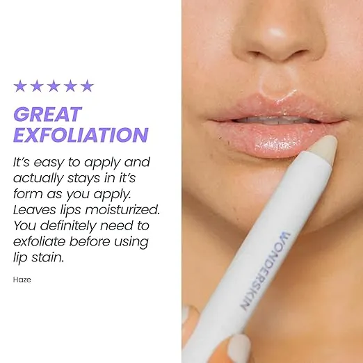 Wonderskin 3-in-1 Lip Scrub Exfoliator & Moisturizer, Lip Exfoliator Scrub , Lip Therapy, Hydrating Lip Balm for Soft, Nourished, Flake-Free Lips with One-Step Prep, 0.10oz