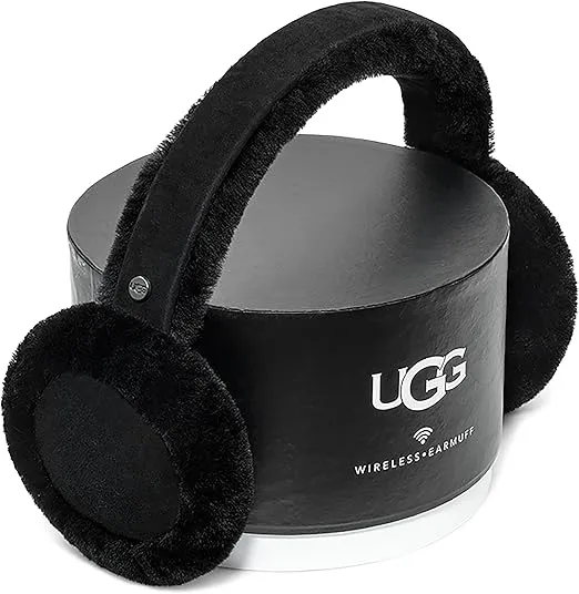 UGG EARMUFF UGG Womens Sheepskin Bluetooth Earmuff, Black, One Size