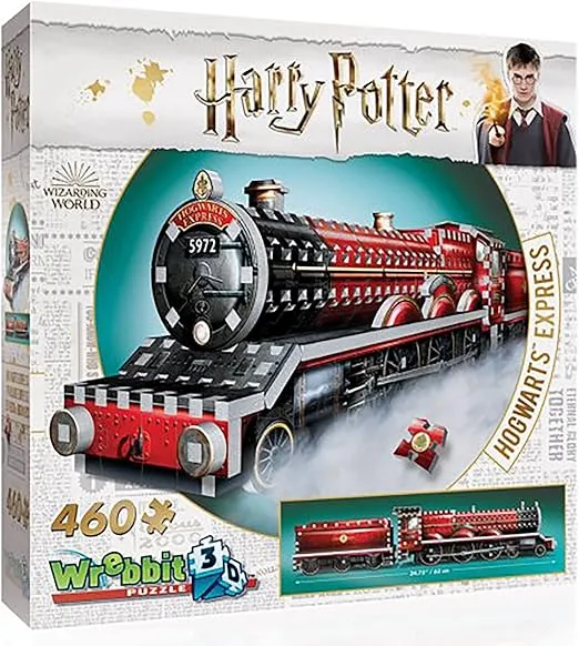 Wrebbit3D Harry Potter Hogwarts Express 3D Puzzle for Teen and Adults | 460 Real Jigsaw Puzzle Pieces | Unique Foam Backing Technology for Sturdy Assembly for Harry Potter Fans