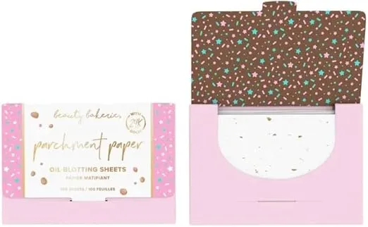Beauty Bakerie Parchment Paper Oil Blotting Sheets for Face, Absorb Excess Oil, Makeup Essentials for Oily Skin, Blotting Papers for Face, Oil Control Absorbing Sheets, 100 Sheets