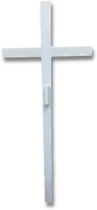 Woodhaven Large Memorial Cross - Perfect For Outdoor And Memorial Sites - Steel Grave Marker White Powder Coat Finish - Headstone Replacement - Made In The USA