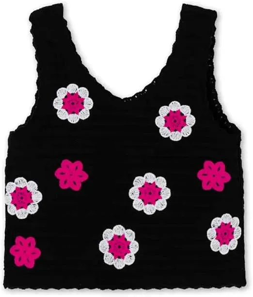 Speechless Girls' Sleeveless Floral Sweater Knit Top