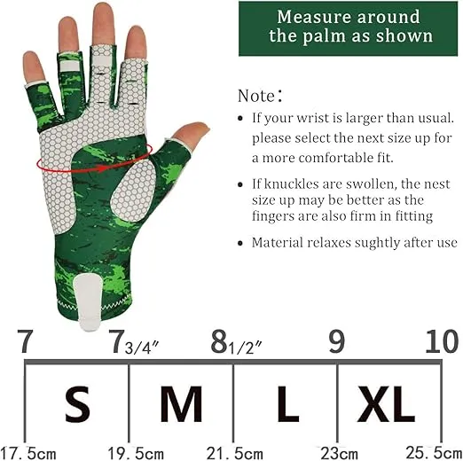 Drasry UV Protection Fishing Fingerless Gloves Men Women UPF 50+ SPF Gloves for Fishing Kayak Paddling Hiking Sailing Rowing Sun Gloves