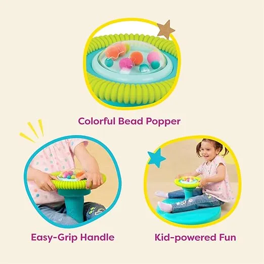 B. toys – Spinning Activity Toy – Colorful Bead Popper – Easy-Grip Handle – Active Play for Toddlers – 2 Years + – Twirly Time