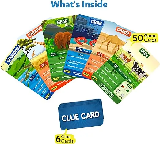 Skillmatics Card Game - Guess in 10 Animal Planet, Stocking Stuffers, Perfect for Boys, Girls, Kids, and Families Who Love Toys, Board Games, Gifts for Ages 6, 7, 8, 9