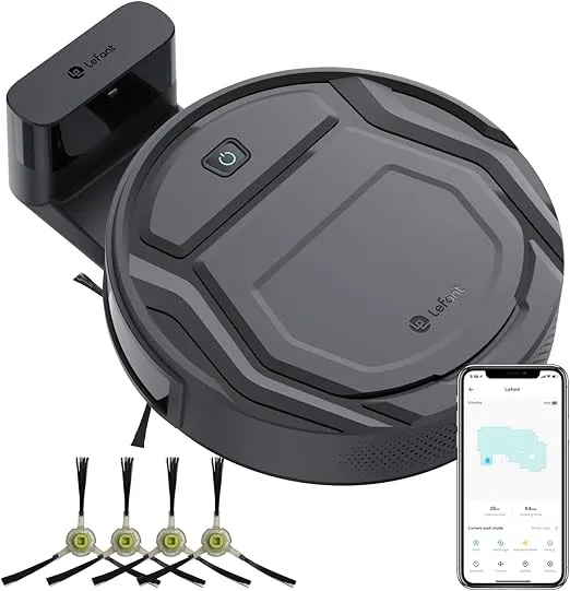 Lefant M210 Pro Robot Vacuum Cleaner, 2200Pa Suction, Super-Thin, Quiet, Self-Charging Robotic Vacuum Cleaner, Wi-Fi/APP, Compatible with Alexa(Gray)