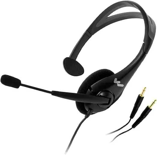 Williams Sound MIC 044 2P Noise-Cancelling 2-Plug Headset Microphone, Black; Use with IC-2 Interpreter Console, PPA T27 Transmitter, PFM/PPA T46 Transmitter and DLT 300 transceiver