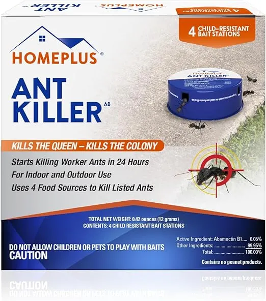 PIC 4PK-Metal-AB Bait Stations Homeplus Ant Killer Metal Bait Stations, Indoor Ant Traps, Indoor Pest Control, Pack of 4