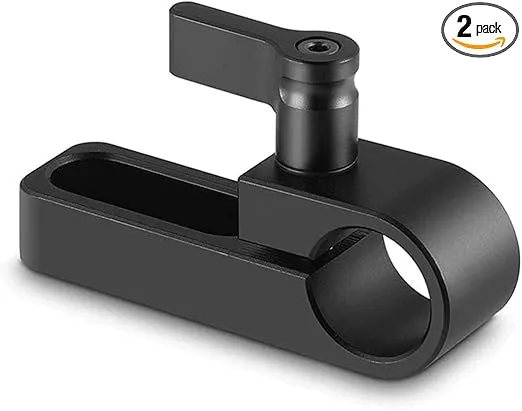 SMALLRIG Single 15mm Rail Clamp Mount Rod Clamp with Long Hole on Plate/Cage/Handle for Rod Extension - 1549