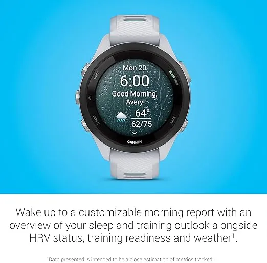 Garmin Forerunner 265S Running Smartwatch, Colorful AMOLED Display, Training Metrics and Recovery Insights, Whitestone and Neo Tropic 42 mm