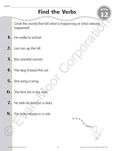 Grammar and Punctuation, Grade 1