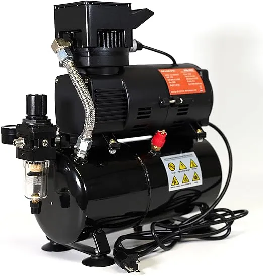 NO-NAME Quiet compressor for airbrush with air tank model Tooty (piston type). NO-NAME Brand by SprayGunner. With bonus!
