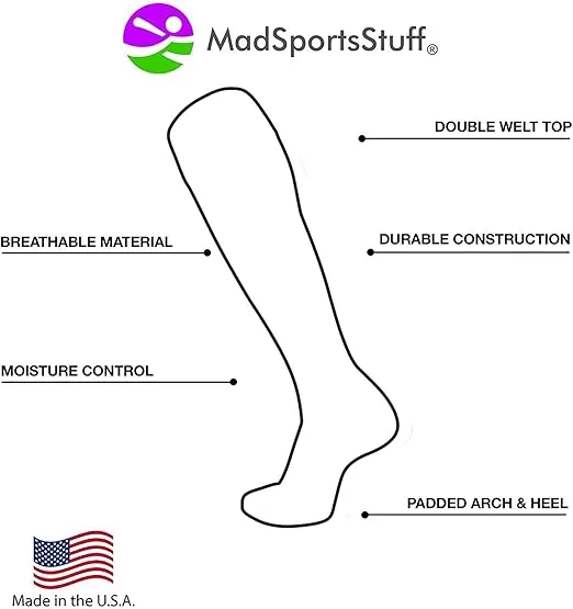 MadSportsStuff Fire Flame Soccer Style Soccer Socks for Boys Girls Men Women Youth Kids Adult Over the Calf
