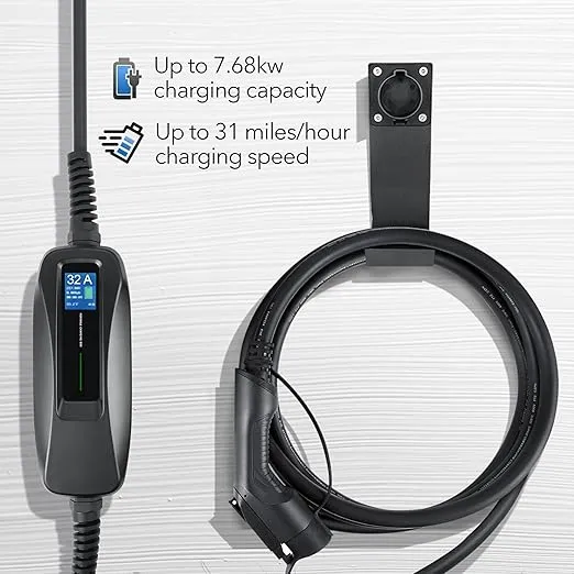 Lectron NEMA 14-50 Level 2 EV Charger - 240V 32 Amp with 15ft Extension Cord & J1772 Cable - for J1772 Evs