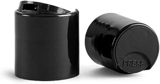 Black Disc Caps 24/410 Dispensing Press Cap Bottle Closure 24-410 (Pack of 50)