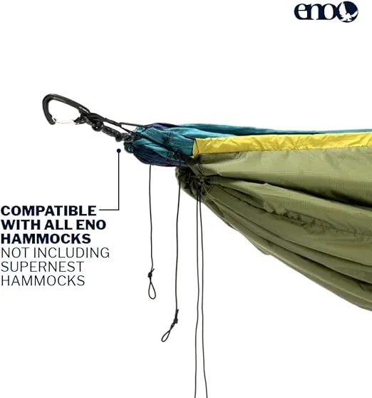 ENO Ember UnderQuilt - Protective and Warm Hammock Quilt with Recycled Synthetic Insulation - for Camping, Hiking, Backpacking, Festival, Travel, or The Beach - Evergreen