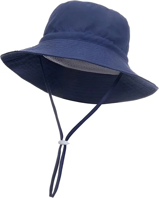 Baby Sun Hat Toddler Summer UPF 50+ Sun Protective Bucket Hat Wide Brim Beach Hats for Baby Boys Girls 0-6 Years