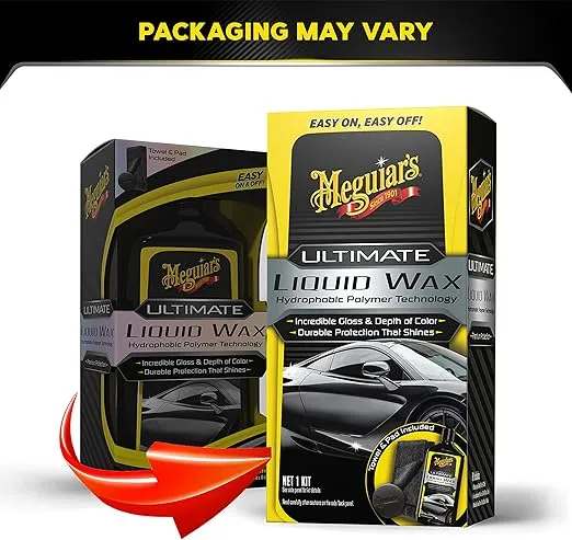 Meguiar's Ultimate Liquid Wax, Durable Protection that Shines, Towel and Pad Included - 16 Oz Bottle