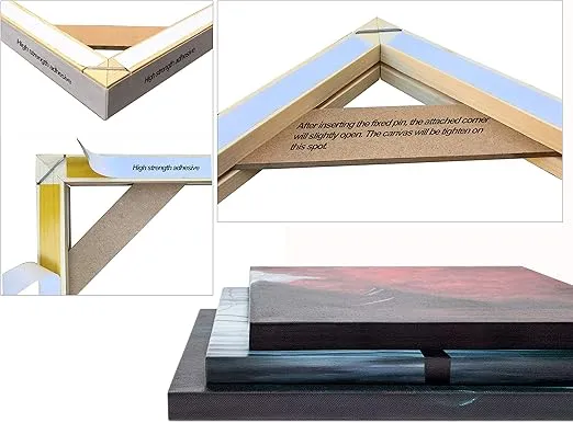 DIY Solid Wood Canvas Frame Kit 8 x12 Inch for Oil Painting & Wall Art - Customized Wooden Art Frames for Paintings & Canvases - Easy to Build Canvas Stretching System - Framed Picture Accessories