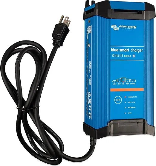 Victron Energy Blue Smart IP22 Smart Car Battery Charger 12V 15A, Trickle Charger, Float Charger and Desulfator for Motorcycle, ATV, RV, Lithium and Deep Cycle Batteries