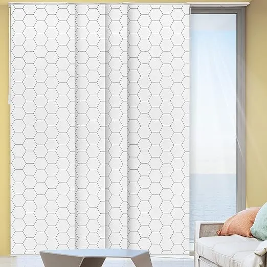 CHICOLOGY Sliding Door Blinds, Blinds for Sliding Glass Doors, Sliding Glass Door Blinds, Vertical Blinds for Patio Doors, Room Divider, Hexagon, W:46-86 x H: 0-96 inch