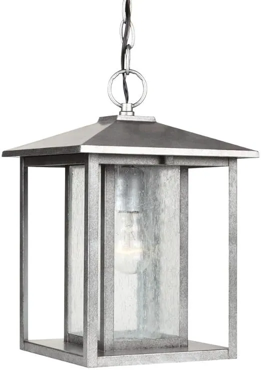 Sea Gull Lighting 62027-57 Hunnington One Light Outdoor Pendant, Weathered Pewter Finish