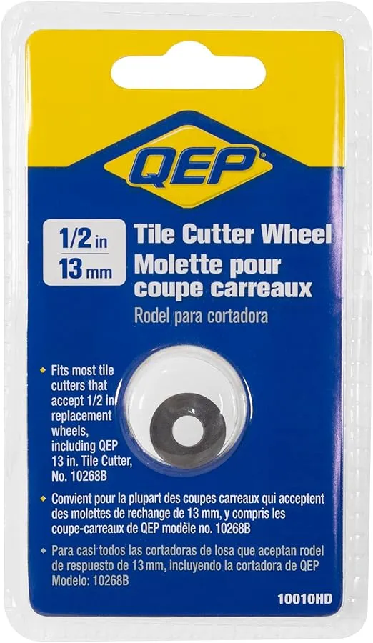 QEP 10010HD Tile Cutter Replacement Cutting Wheel, 1/2" Tungsten-Carbide, For Cutters & Pliers