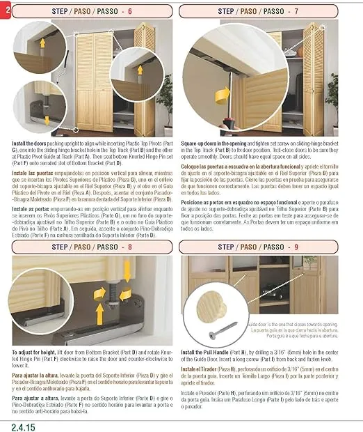 Closet Door, Bi-fold, 6-Panel Style Solid Wood (80x30)