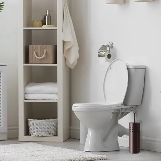 Toilet Plunger with Holder for Bathroom, Multi Drain Suitable Also for Bathtubs, Quick Dry, Bronze