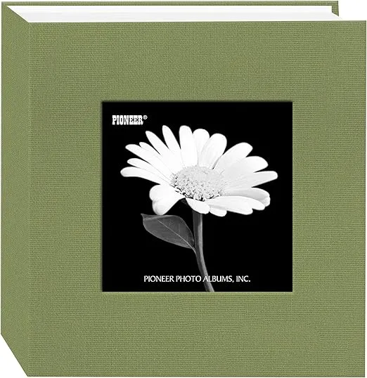 Pioneer DA-100CBF/SG 100 Pocket Fabric Frame Cover Photo Album, Sage Green