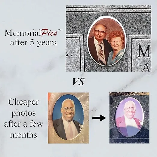 Custom Ceramic Picture for Headstone | Personalized Porcelain Photo Memorial Plaque for Tombstones | Waterproof Grave Decoration (3.2"x4")
