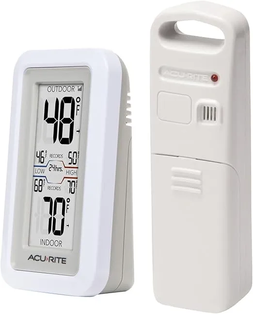 AcuRite 02049 Digital Thermometer with Indoor/Outdoor Temperature,White