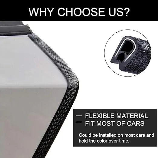 Winunite 65.6Ft(20M) Car Door Protector Edge Guards Car Door Edge Guards, Universal Fit, Ultra Long, No Glue, U Shape, Fade-Resistant, Car Door Edge Protector Door Guards for Cars