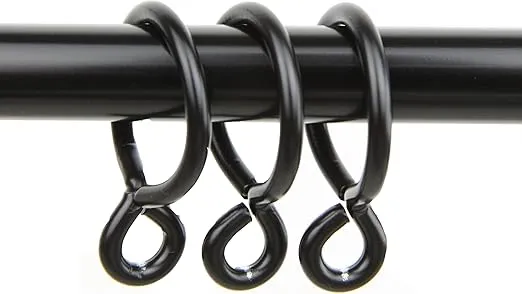 Rod Desyne 10 Count Eyelet Curtain Rings, Black