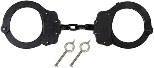 Peerless Handcuff Company, Chain Handcuff, Model 701C, Chain Link Handcuff - Black Oxide Finish