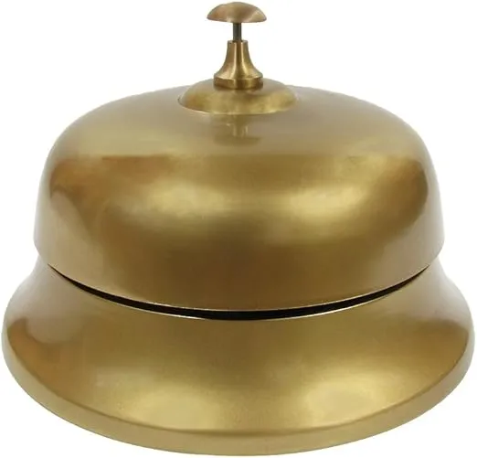 Treasure Gurus Huge Solid Brass Hotel Counter Service Desk Bell