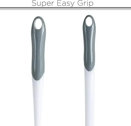 Bath Bliss 2-in-1 Bowl Plunger Set | Bathroom Accessories | Compact | Space Saving White Toilet-Brushes, 1 Pack