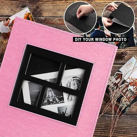 Ywlake Photo Album 4x6 500 Pockets Photos, Extra Large Capacity Family Wedding Picture Albums Holds 500 Horizontal and Vertical Photos Pink