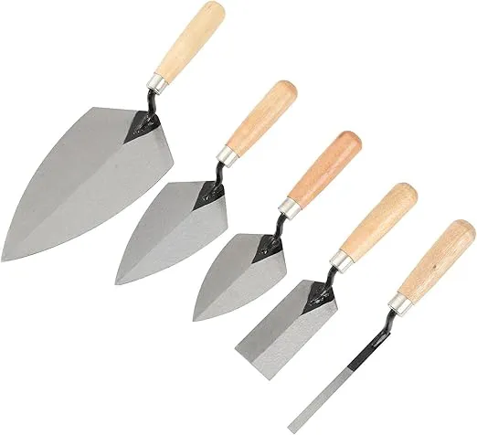 5 pieces Mason Set carbon steel wooden handle ,bricklaying trowel,pointing trowel,margin trowel