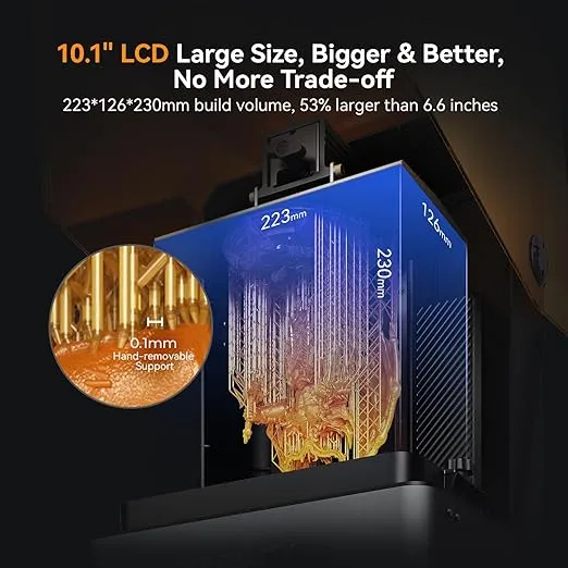 Creality Resin 3D Printer Halot Mage S 14K, with 10.1" HD LCD MSLA Mono, 4X High Speed Printing for 150mm/h Speed, UV Resin Photocuring Printer, Large Printing Size 8.78x4.96x9.06 inches