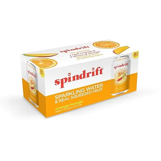 Spindrift Seltzer Orange Mango, 12 fl oz