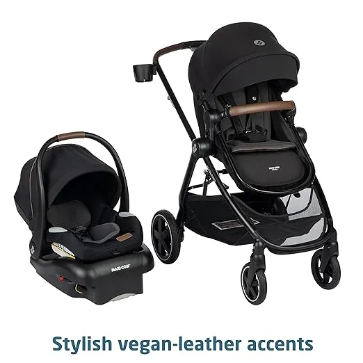 Maxi-Cosi Zelia™ Luxe 5-in-1 Modular - Baby Travel System Car Seat and Stroller, Infant Car Seat and Stroller Combo, Baby Car Seat and Stroller Combo in New Hope Black
