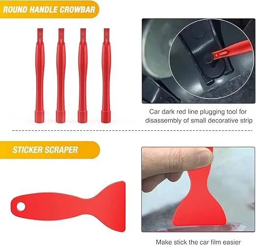 GOOACC 102Pcs Trim Removal Tool, Auto Terminal Removal Tool, Auto Clip Pliers Stereo Removal Tools, Car Upholstery Repair Removal Kit,Precision Hook and Pick Set, Round Handle Crowbar