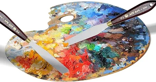 AIT Art Select Palette Knives, Set of 3, Made in Italy, Carbon Steel Blades with Comfortable Wooden Handles Provide Flexibility and Durability for Easy Paint Mixing and Superior Color Spreadability