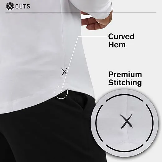 Cuts Clothing Men's Premium AO Casual Hooded Long Sleeve Shirt | Classic Curve Hem | PYCA Pro Soft Fabric