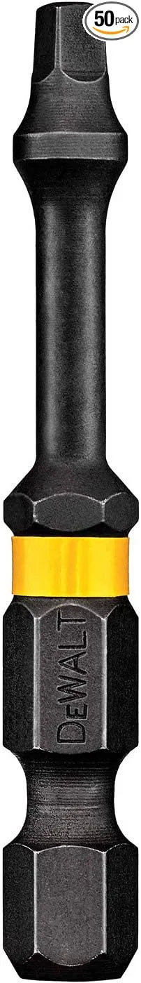 DEWALT DWA2SQ2IRB 2-Inch Square Number-2 IMPACT READY FlexTorq Bits, 50-Pack