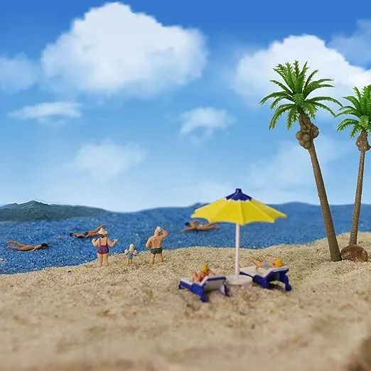 Evemodel P8720 40pcs Model Trains Swimming Figures 1:87 Scale HO Scale People Scenery Layout Landscape Miniature