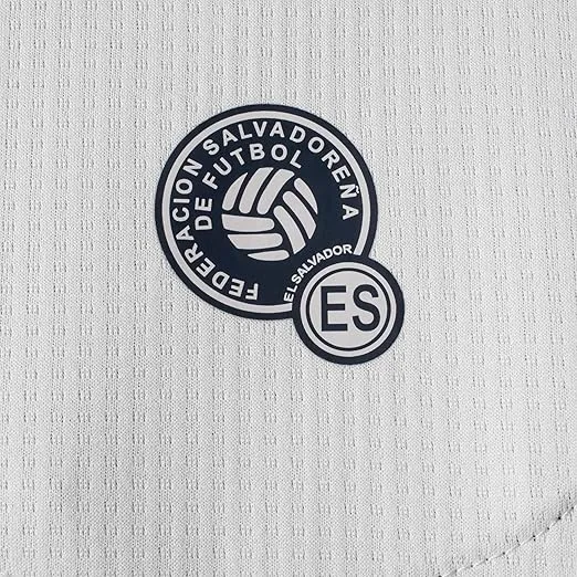 Umbro El Salvador 2024 Fourth Jersey - Represent Your Salvadorian Culture, Heat-Applied ES Badge, Official Licensed Product (US, Alpha, X-Large, Regular, Regular, White)